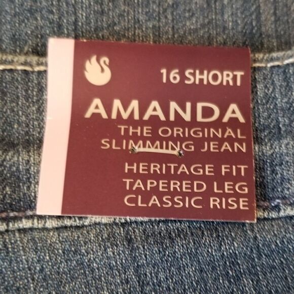 Gloria Vanderbilt Amanda Heritage Fit Tapered Leg Embellished Pockets Jeans - Picture 9 of 11